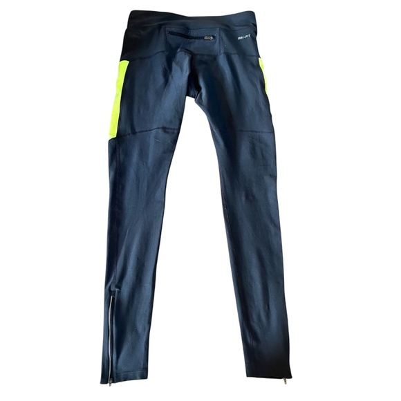 Nike Dri-Fit Neon Green/Gray Workout Leggings | Size Small - Picture 4 of 10